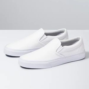 White slip on vans
